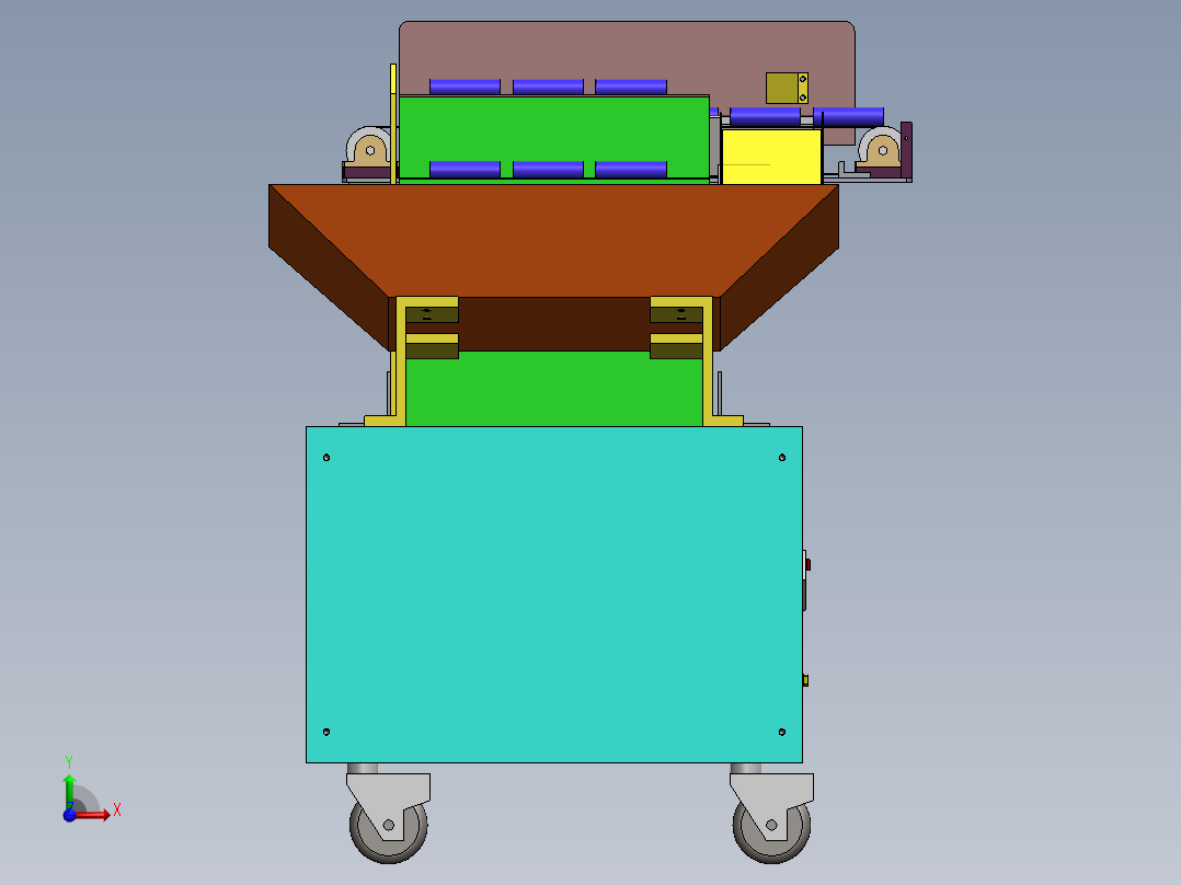 料仓推板机3D数模前视图