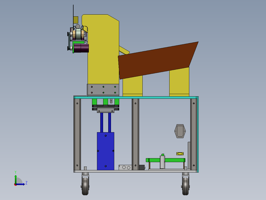 料仓推板机3D数模左视图