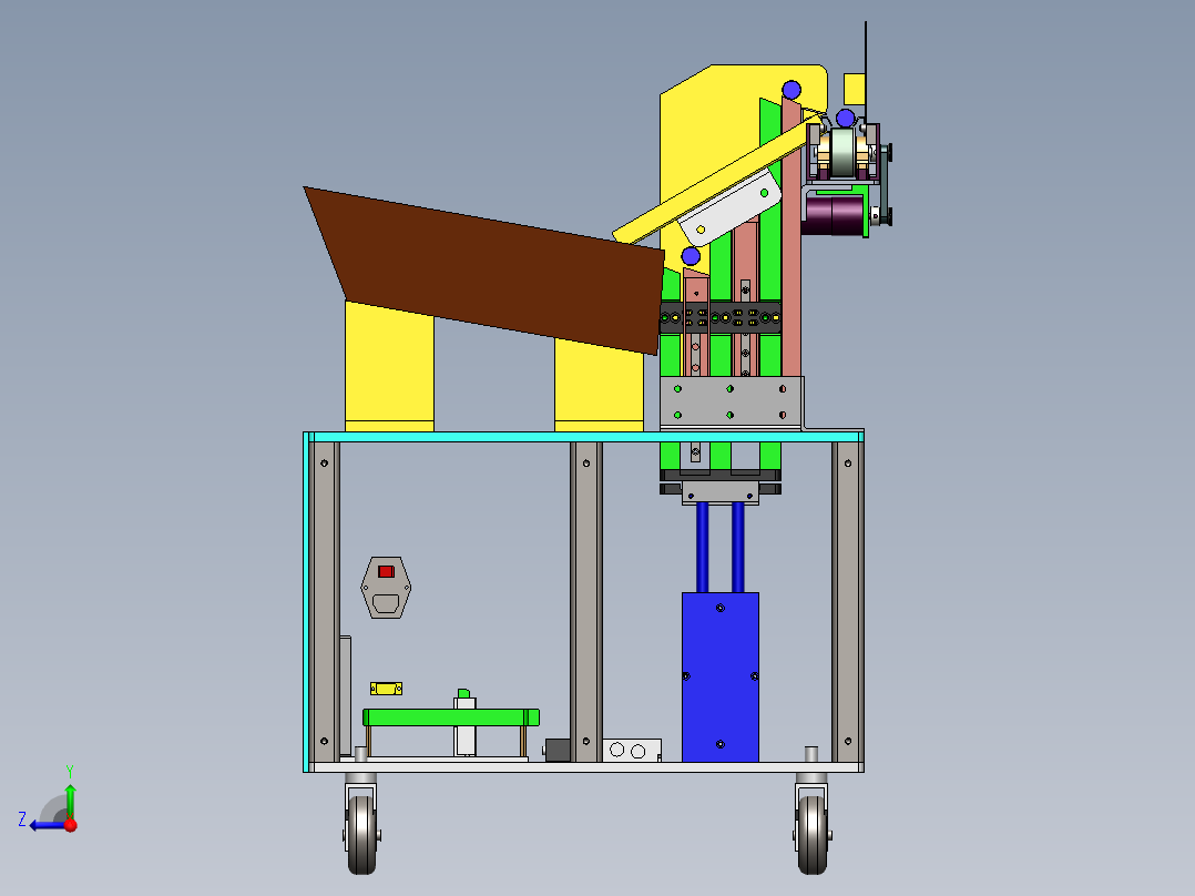 料仓推板机3D数模右视图