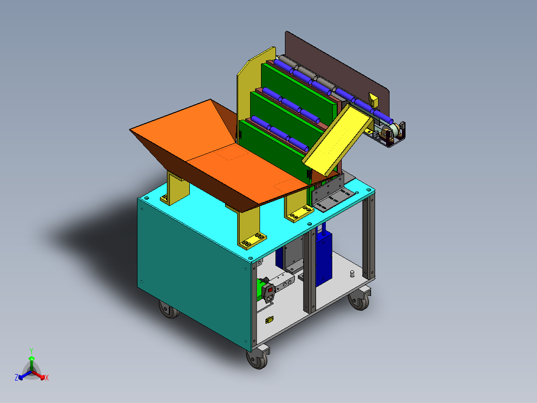 料仓推板机3D数模正等轴测图