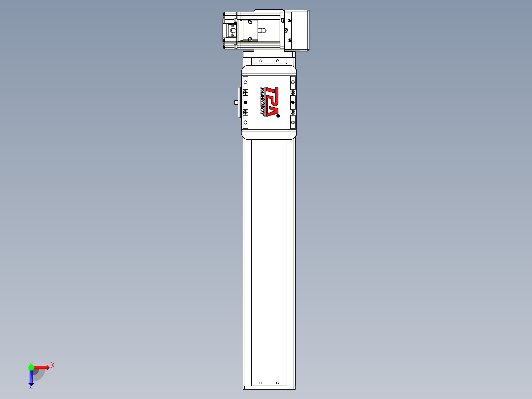 同步带全封闭直线模组TPA-HCB-85D-90-L350-LU-Y-P20-N3俯视图