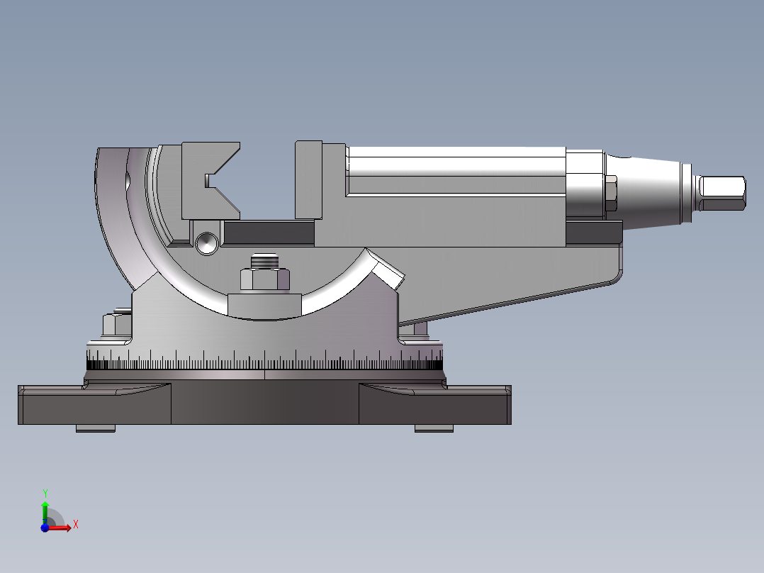 通用回转台钳前视图