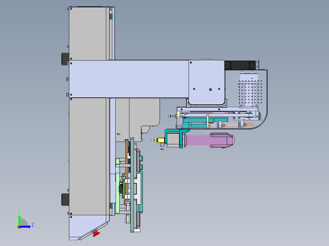 电子产品背对式自动锁螺丝机（sw18可编辑+工程图)左视图