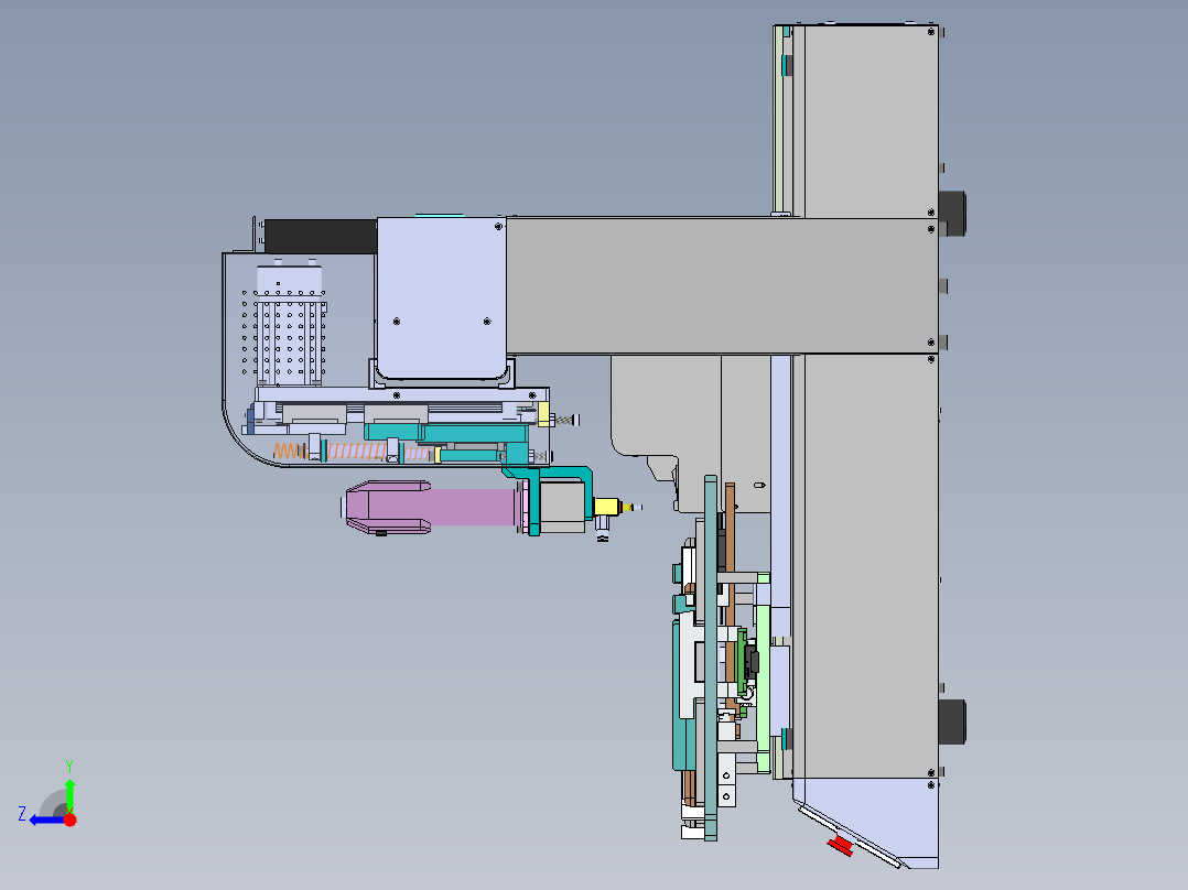 电子产品背对式自动锁螺丝机（sw18可编辑+工程图)右视图