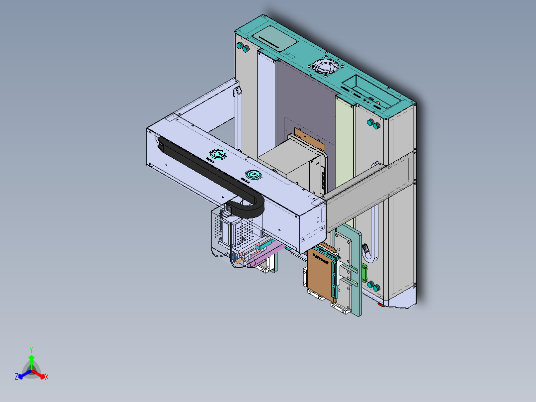 电子产品背对式自动锁螺丝机（sw18可编辑+工程图)正等轴测图