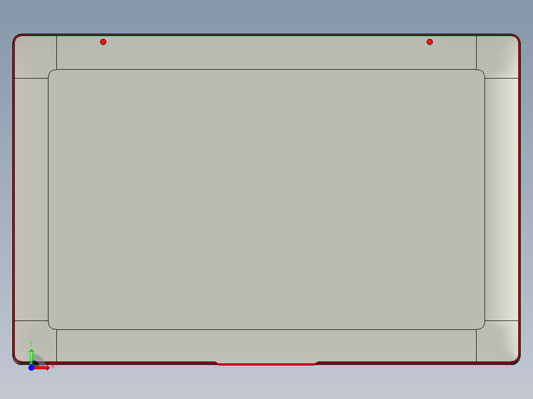 屏幕面板外壳UG铣高度程序模型前视图