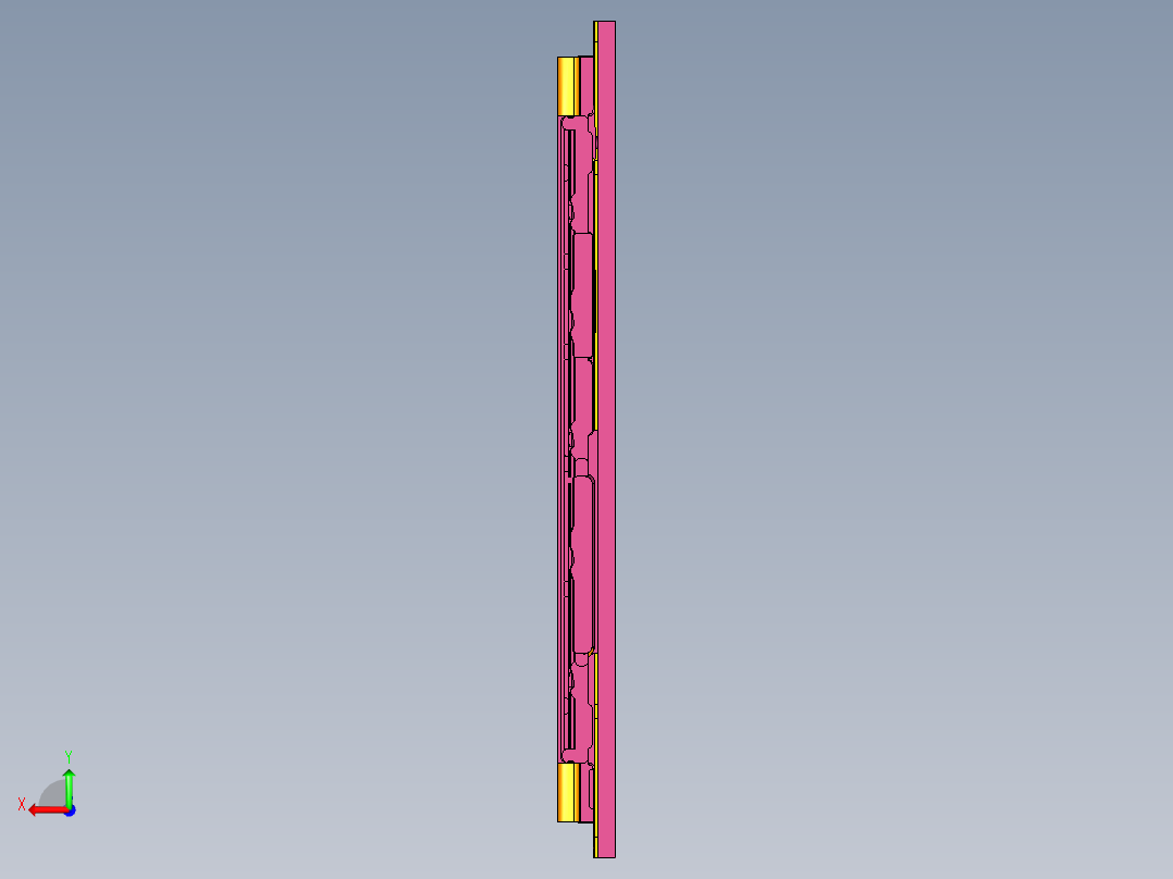 长条金属转轴铣内腔程序模型后视图