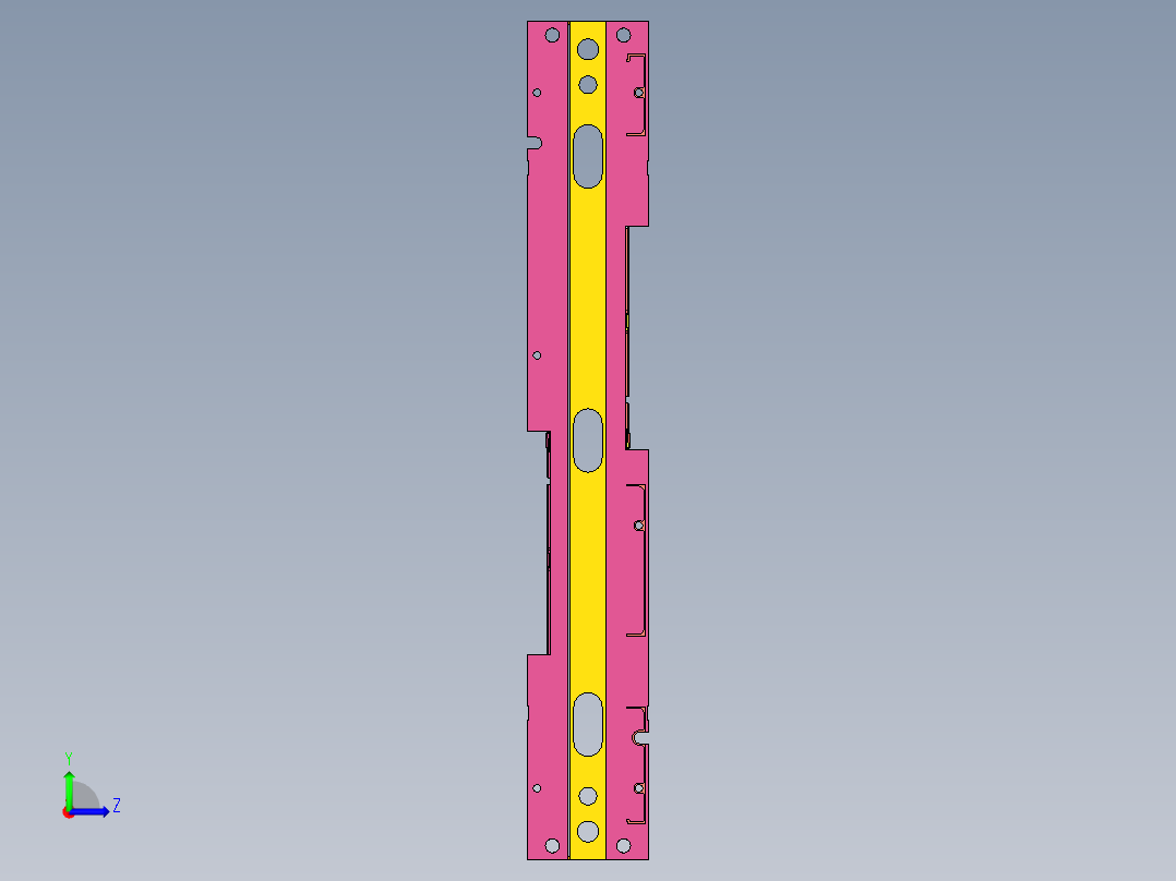 长条金属转轴铣内腔程序模型左视图