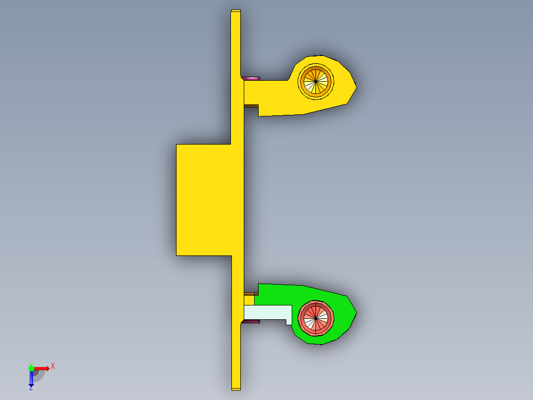 长条金属转轴铣内腔程序模型俯视图