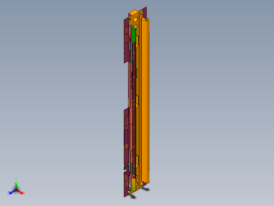 长条金属转轴铣内腔程序模型正等轴测图