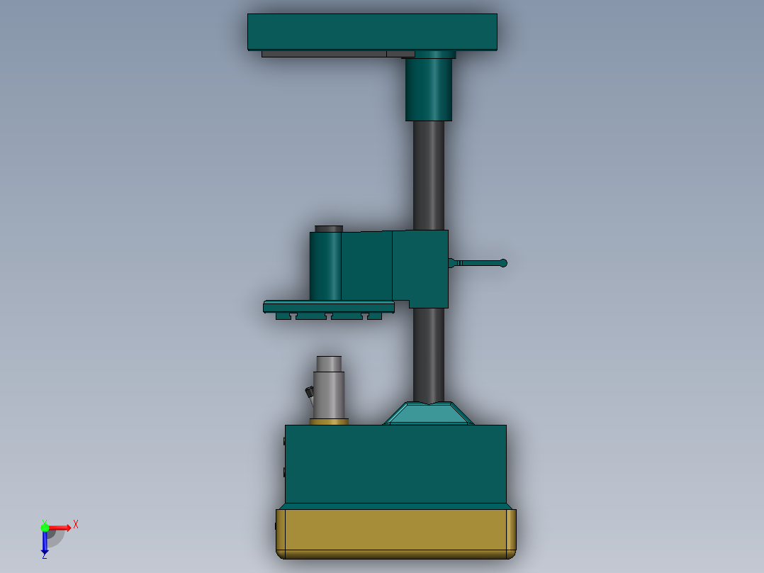 钻床的模型俯视图