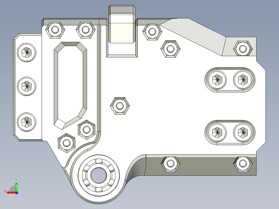 锁定铰链机构后视图