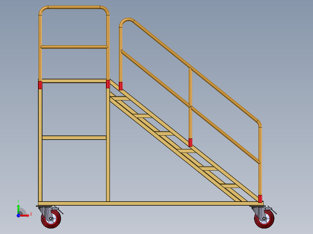 移动式工业梯前视图