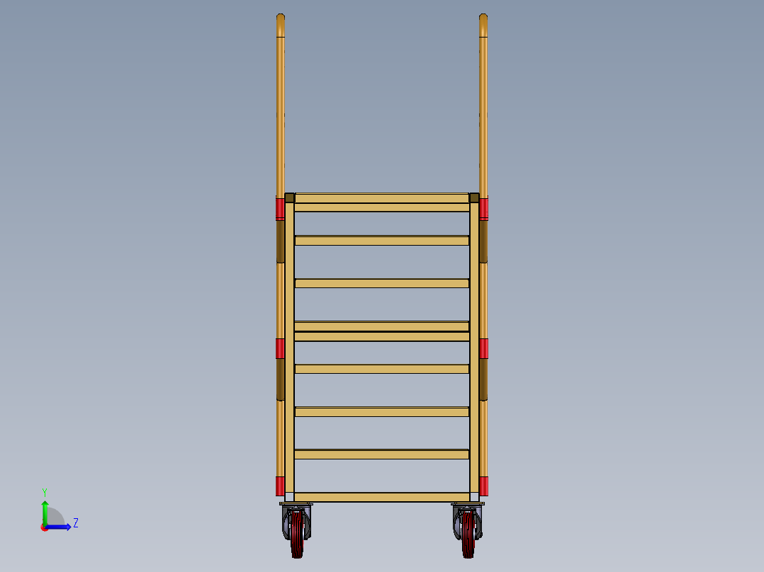 移动式工业梯左视图