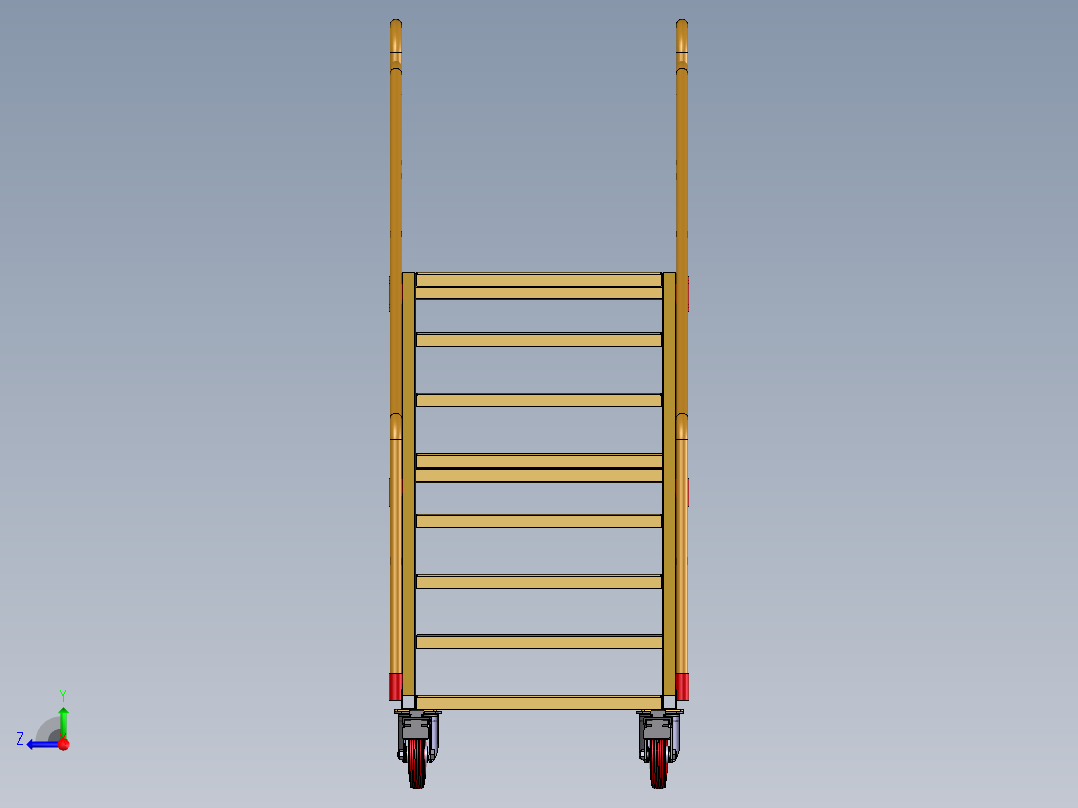 移动式工业梯右视图