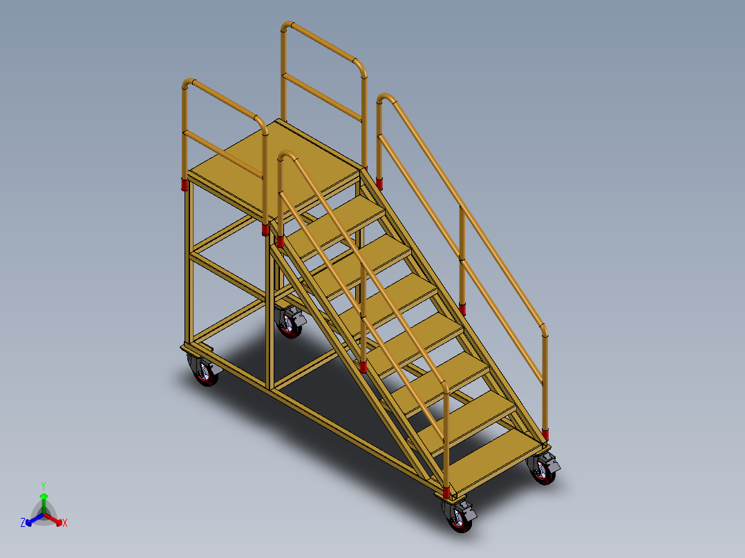 移动式工业梯正等轴测图