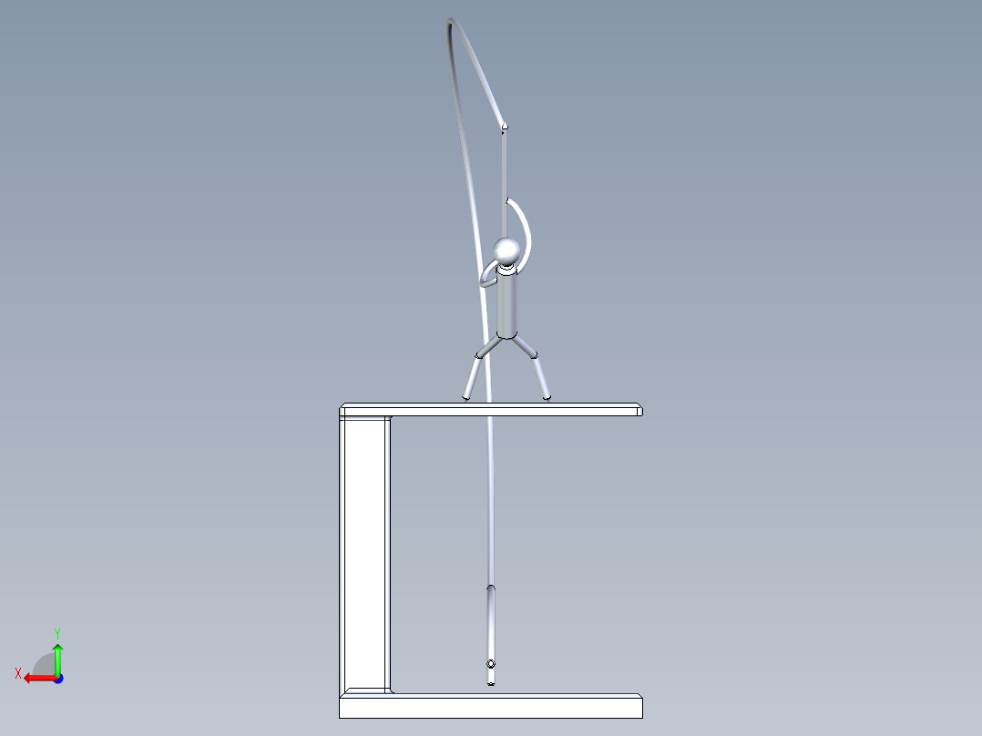 3D钓鱼动画建模后视图