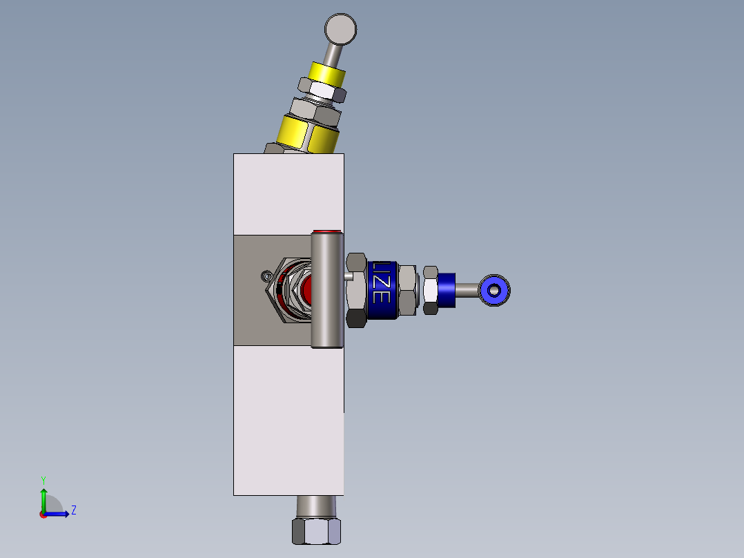 W5-外壳安装式五阀歧管模型左视图