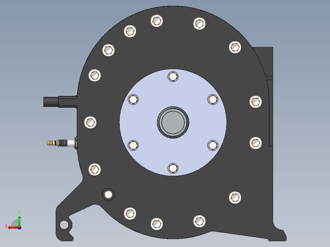 自冷式发动机后视图