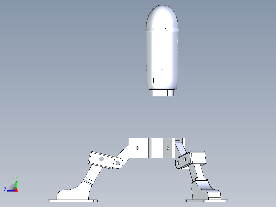 蓝色 Yeti 麦克风和麦克风支架右视图