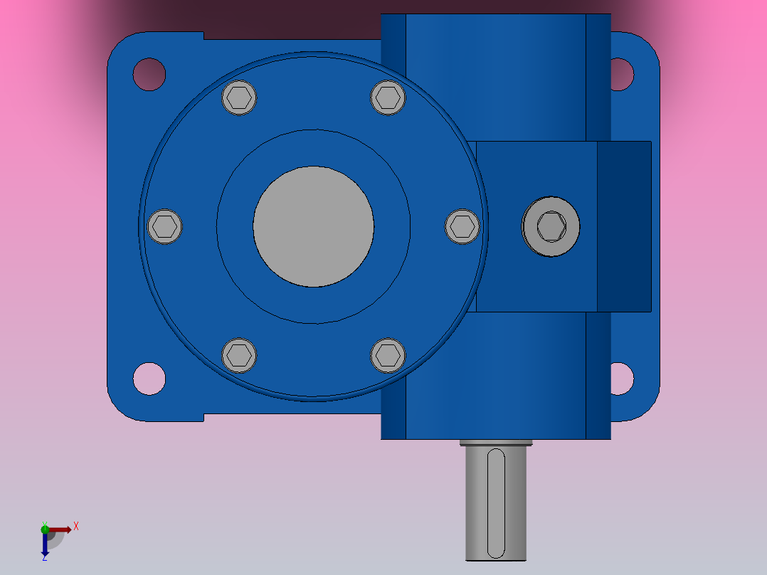 HK100T Ⅱ结构蜗轮丝杆升降机[HK100T-8-2-B-Ⅰ-300-X-A]俯视图