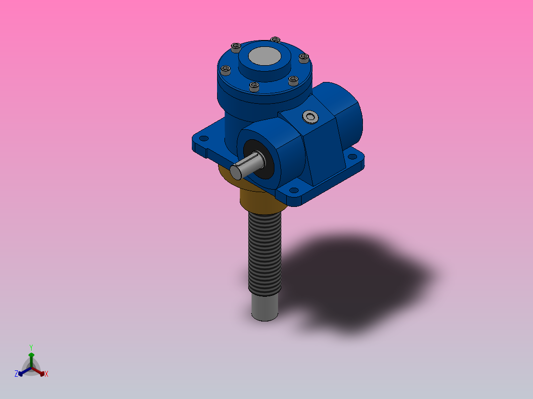 HK100T Ⅱ结构蜗轮丝杆升降机[HK100T-8-2-B-Ⅰ-300-X-A]正等轴测图