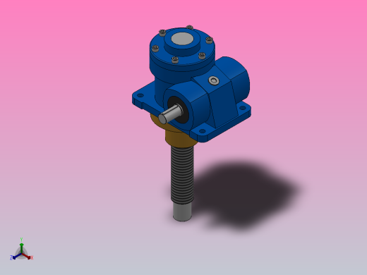 HK100T Ⅱ结构蜗轮丝杆升降机[HK100T-8-2-B-Ⅰ-300-X-A]正等轴测缩略图