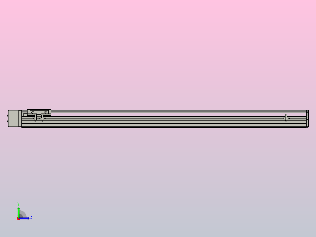 SYS12-BR-900-200W滚珠花健、支撑座、滚珠丝杠、交叉导轨、直线模组.STEP左视图