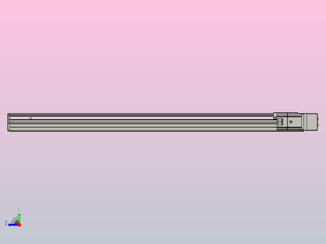 SYS12-BR-900-200W滚珠花健、支撑座、滚珠丝杠、交叉导轨、直线模组.STEP右视图