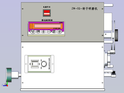 一款夹头式转子抛光机模型右视缩略图
