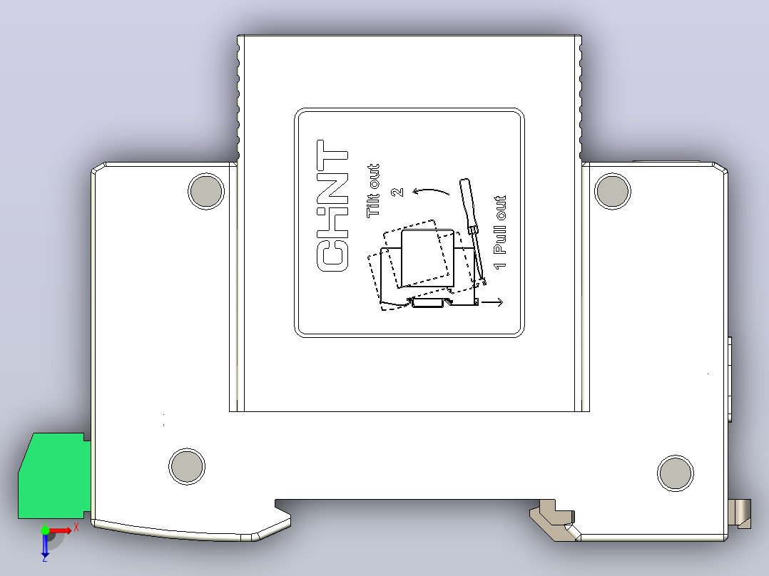 NU5-II-F 20-40-65 3p&amp;N电涌保护器三维模型202405俯视图