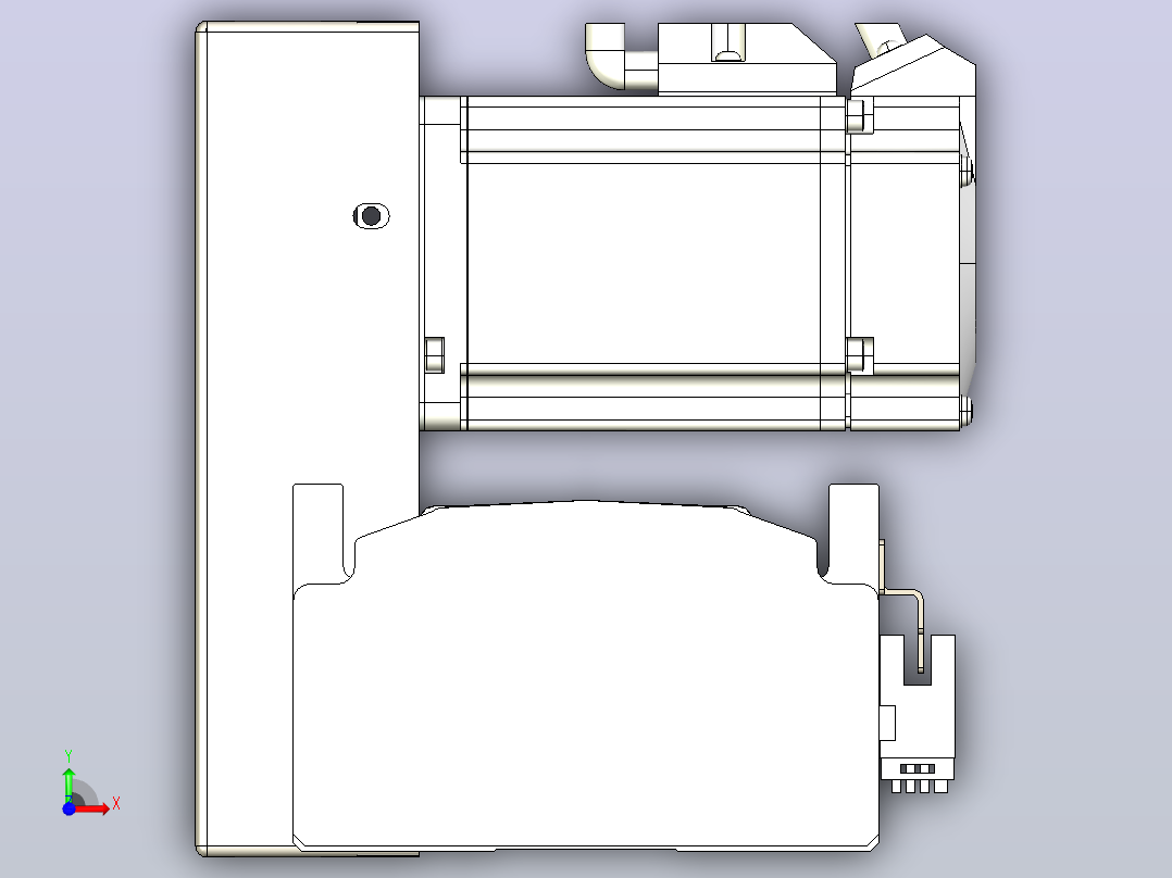皮带直线轴半封闭可选导轨TPA-HNB-105D-90-L450-RU-Y-P20-N3前视图