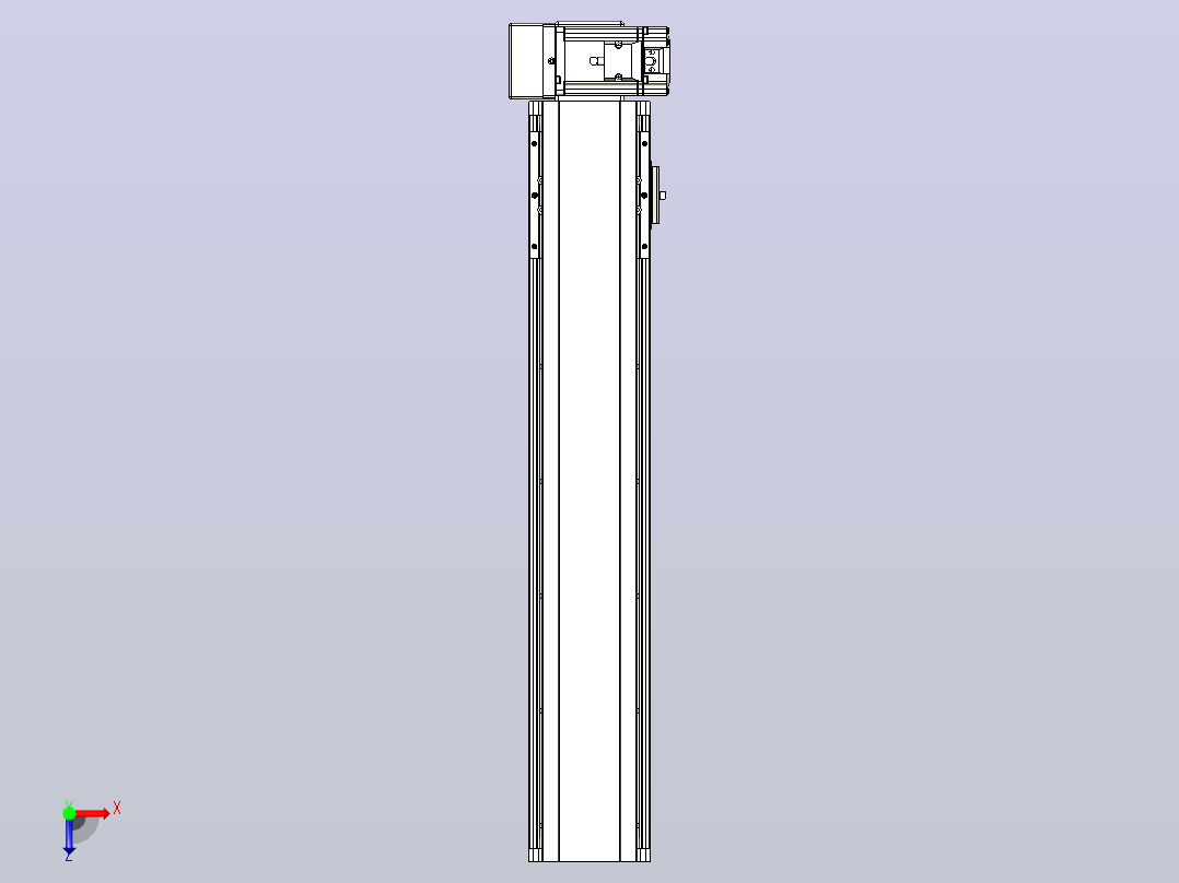 皮带直线轴半封闭可选导轨TPA-HNB-105D-90-L450-RU-Y-P20-N3俯视图