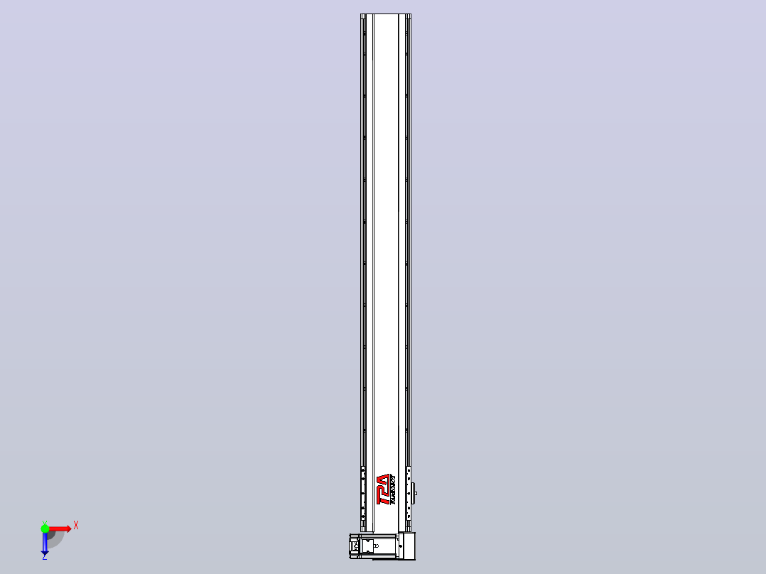 皮带直线轴半封闭可选导轨TPA-HNB-120D-110-L1000-RU-C-P40-N3俯视图