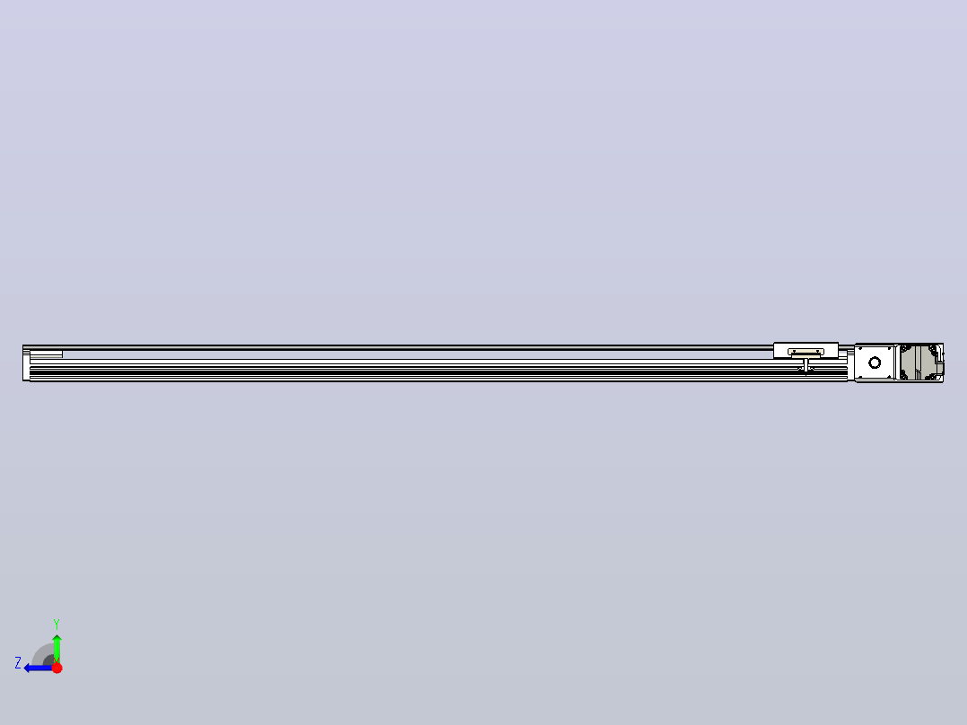 皮带直线轴半封闭可选导轨TPA-HNB-105D-90-L1200-MR-C-P20-N3右视图