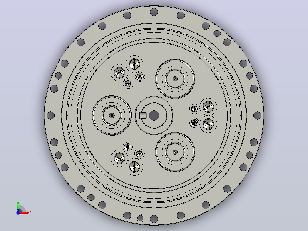 RV减速器常规产品外形图ZD-370BX-   -RVE-B-B-42X65L215-3001#RVE-370BX B轴前视图