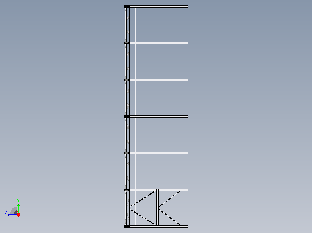 化工厂钢结构模型12x30m右视图