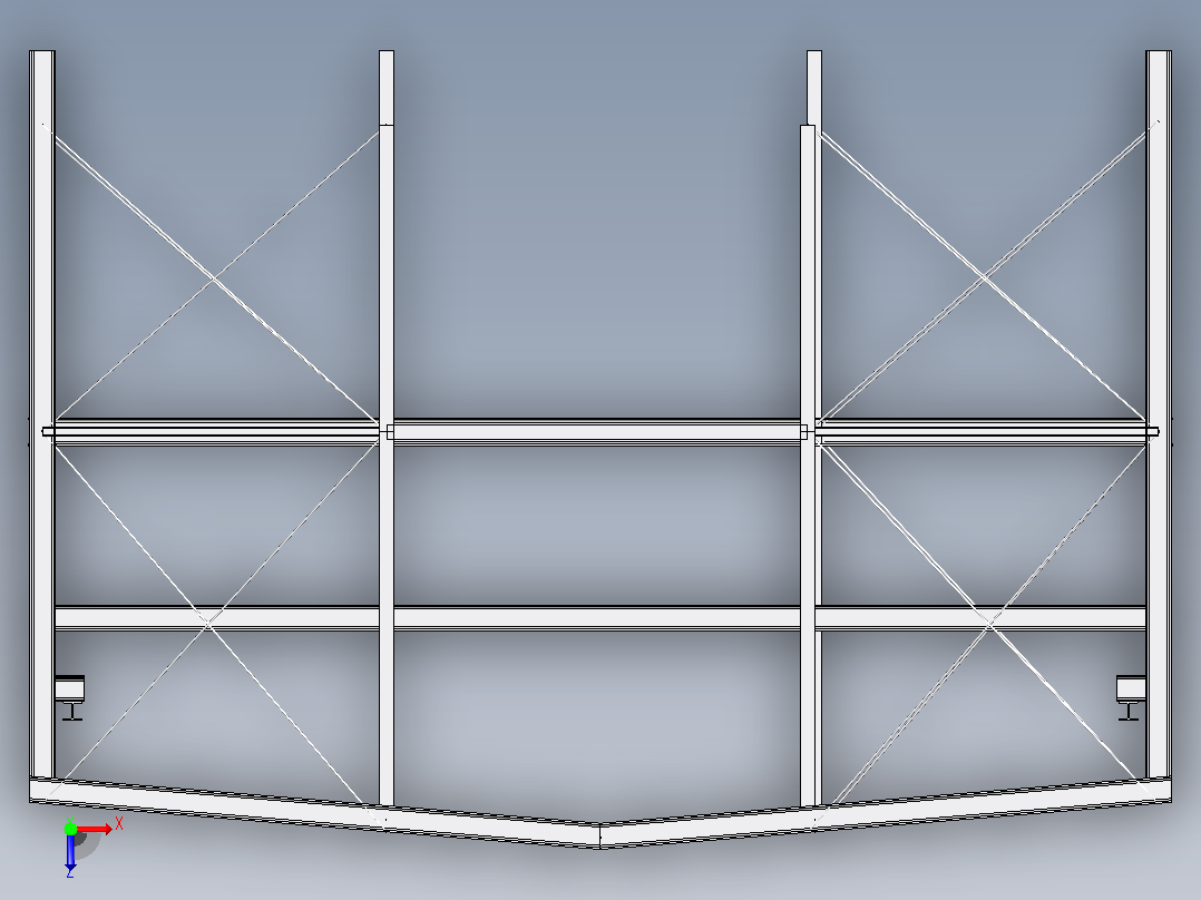 化工厂钢结构模型12x30m俯视图