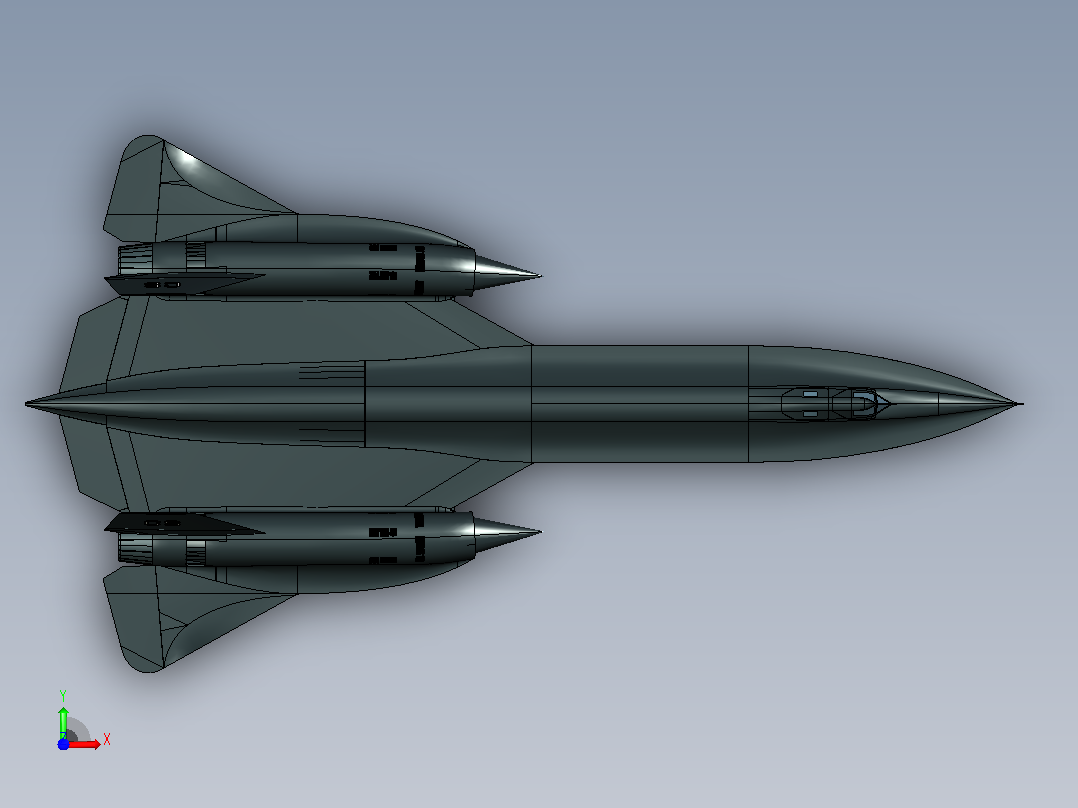 SR-71 黑鸟战略侦察机前视图