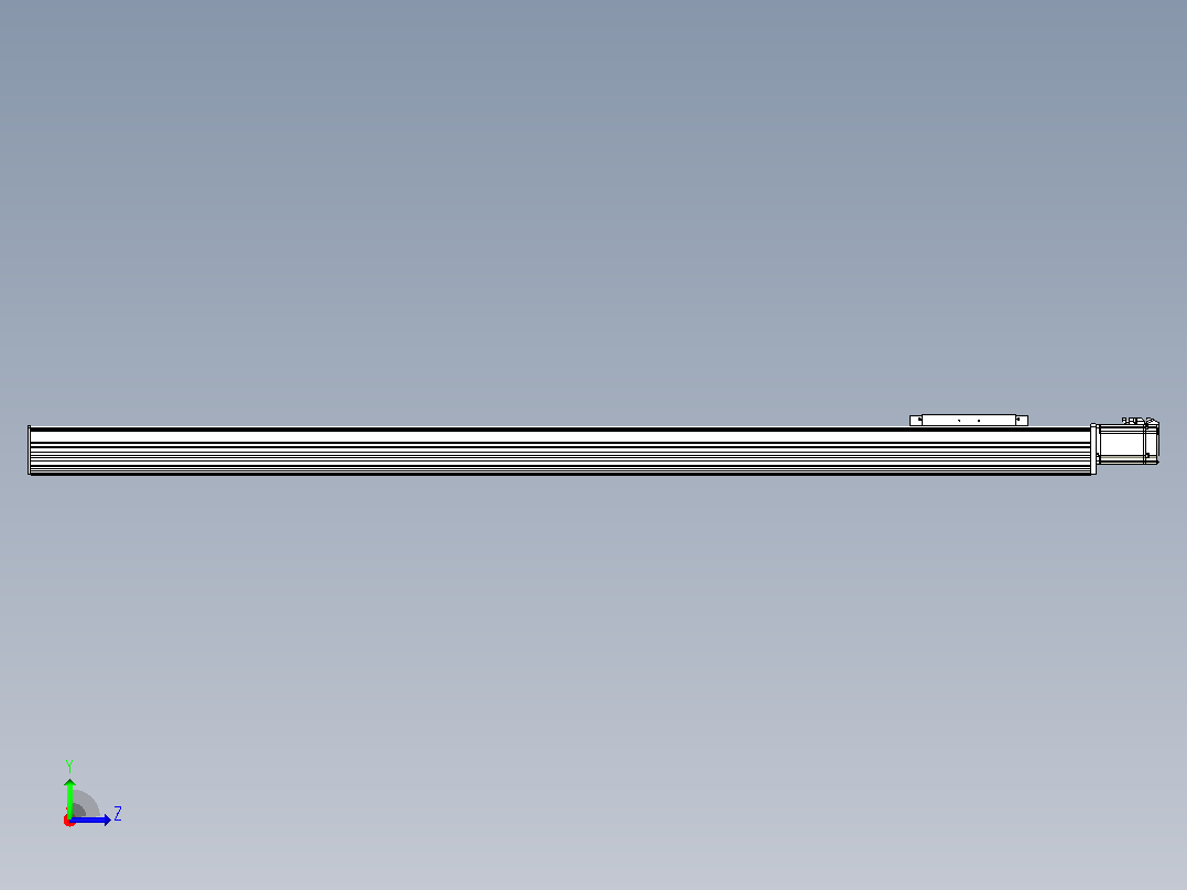 滚珠丝杠直线轴带导轨全封闭TPA-HCR-202D-2510C-L1750-M-Y-P75-N3左视图