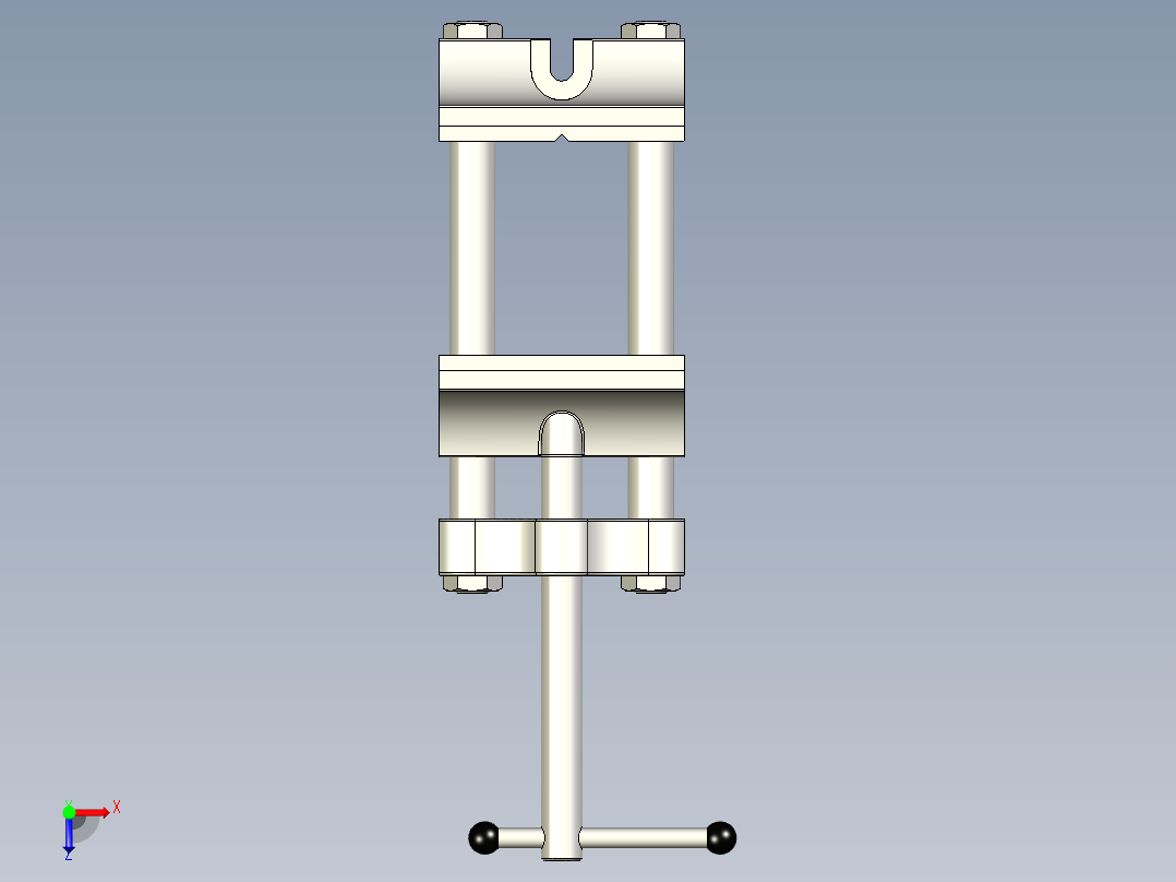 钻床平虎钳俯视图