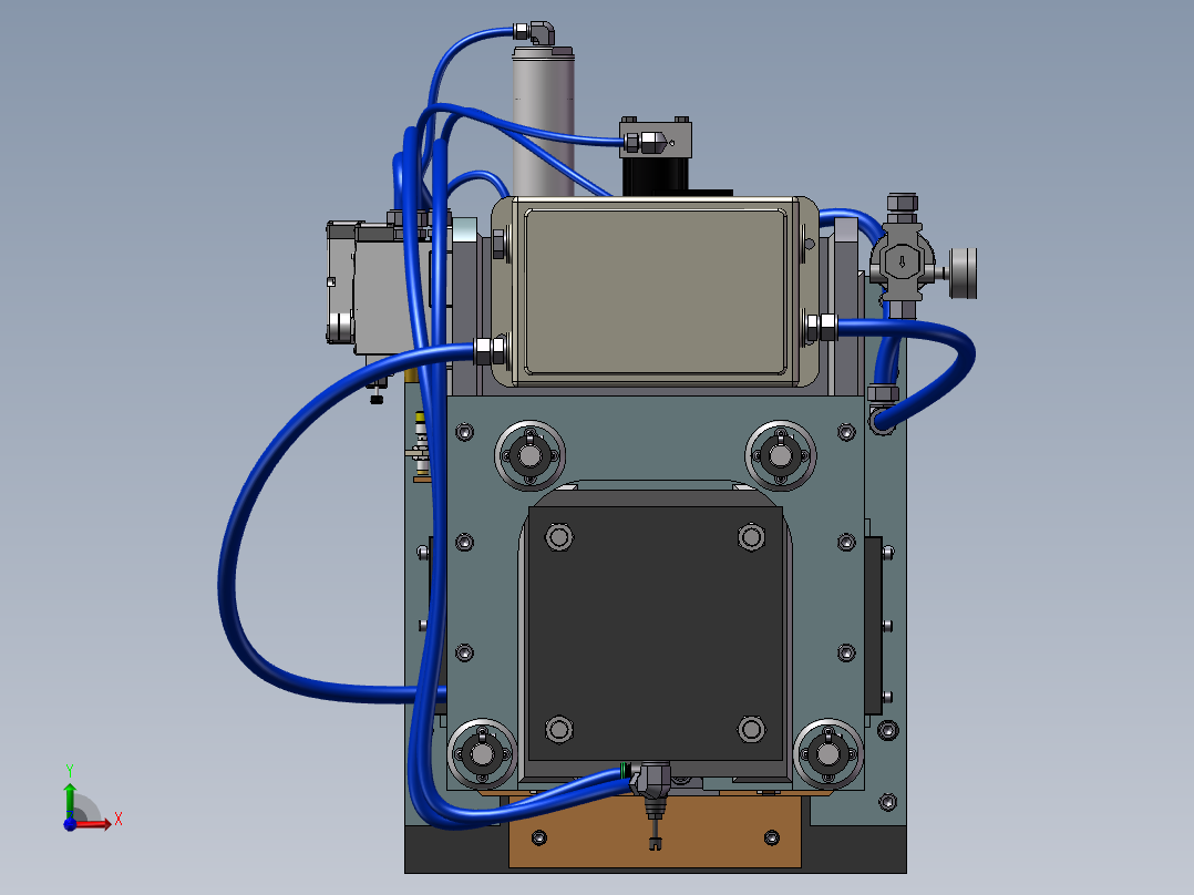 气动冲压装配结构sw18可编辑前视图
