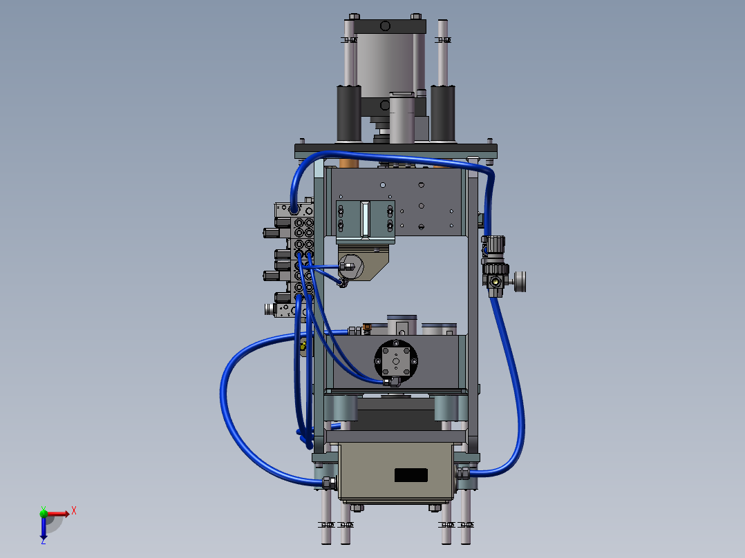 气动冲压装配结构sw18可编辑俯视图