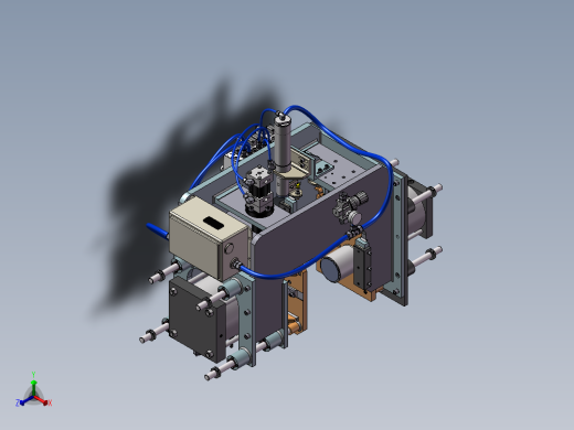 气动冲压装配结构sw18可编辑正等轴测缩略图