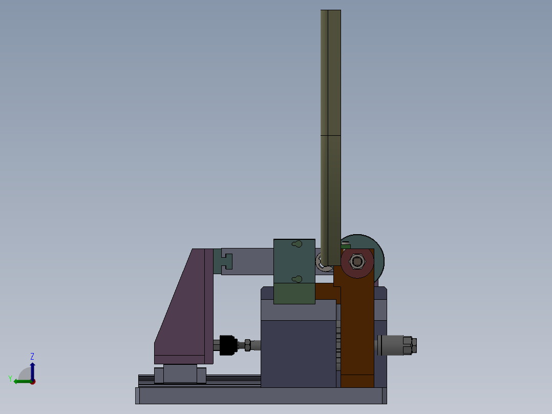 转子卡簧自动组装Solidworks设计左视图