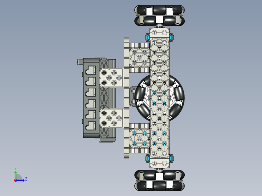 Vex IQ H-Drive全向轮小车结构式左视缩略图