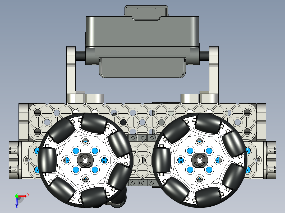 Vex IQ H-Drive全向轮小车结构式俯视图