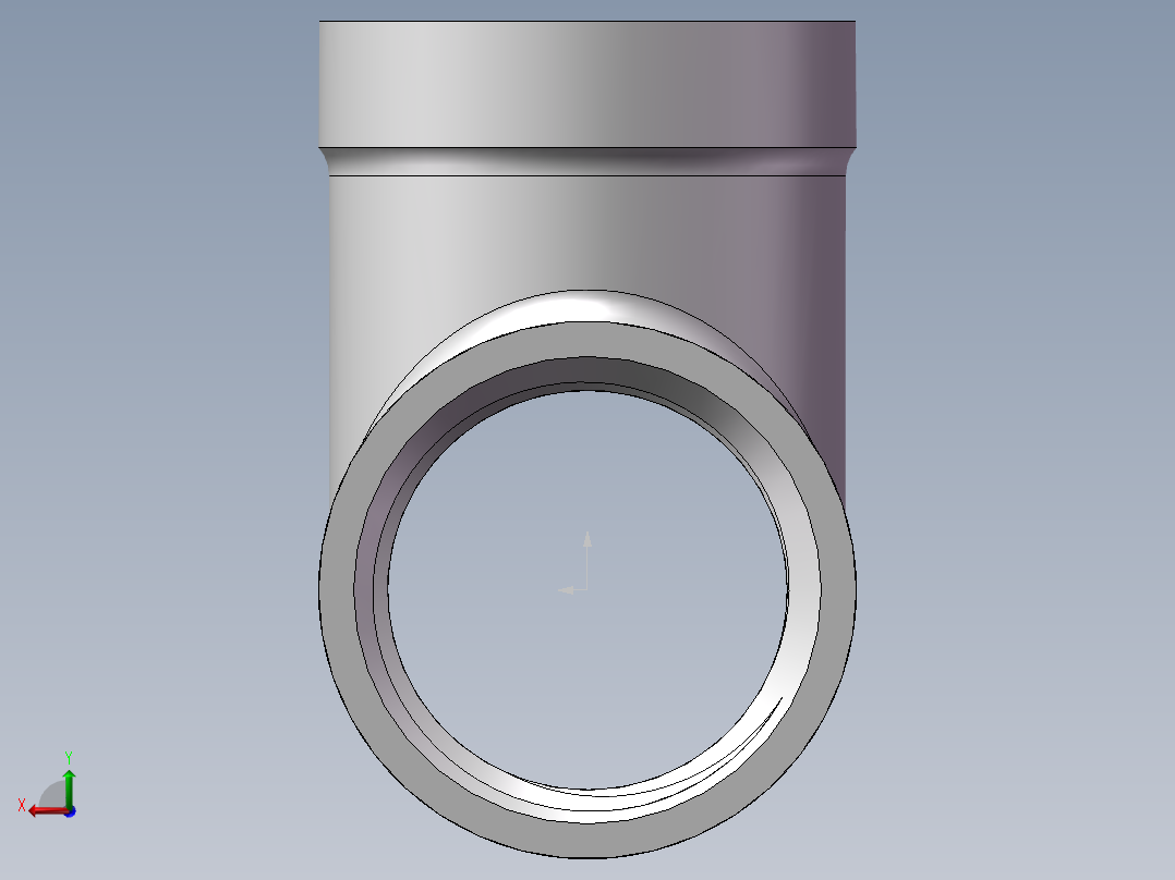 三通-等径 DN15后视图