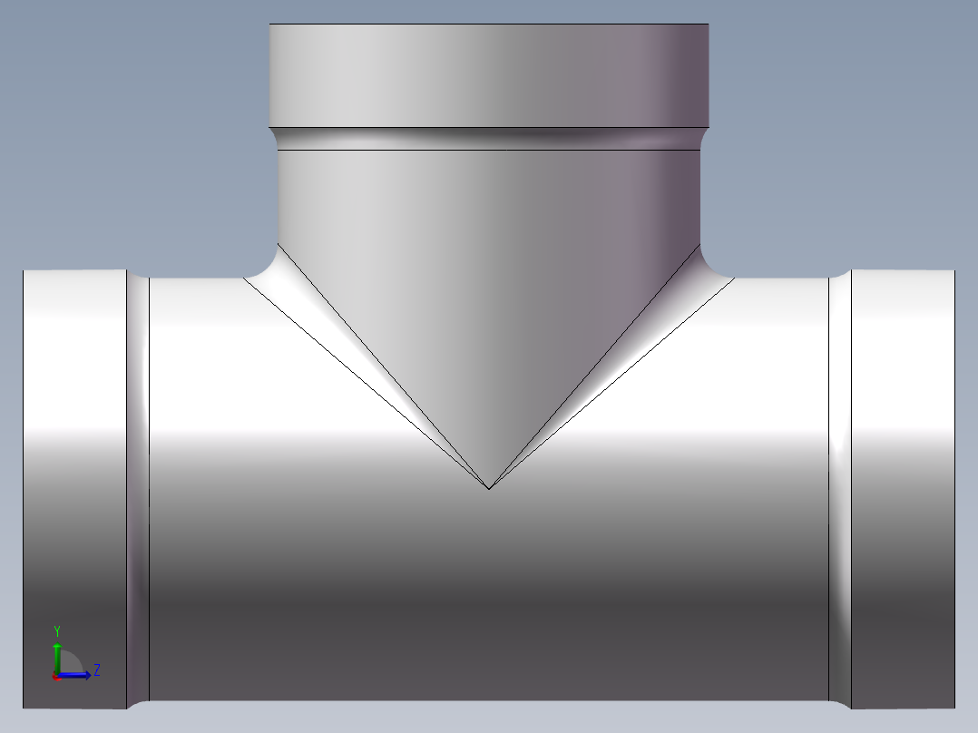 三通-等径 DN15左视图