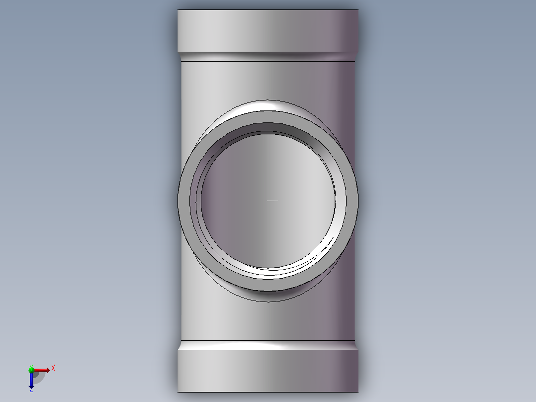 三通-等径 DN15俯视图